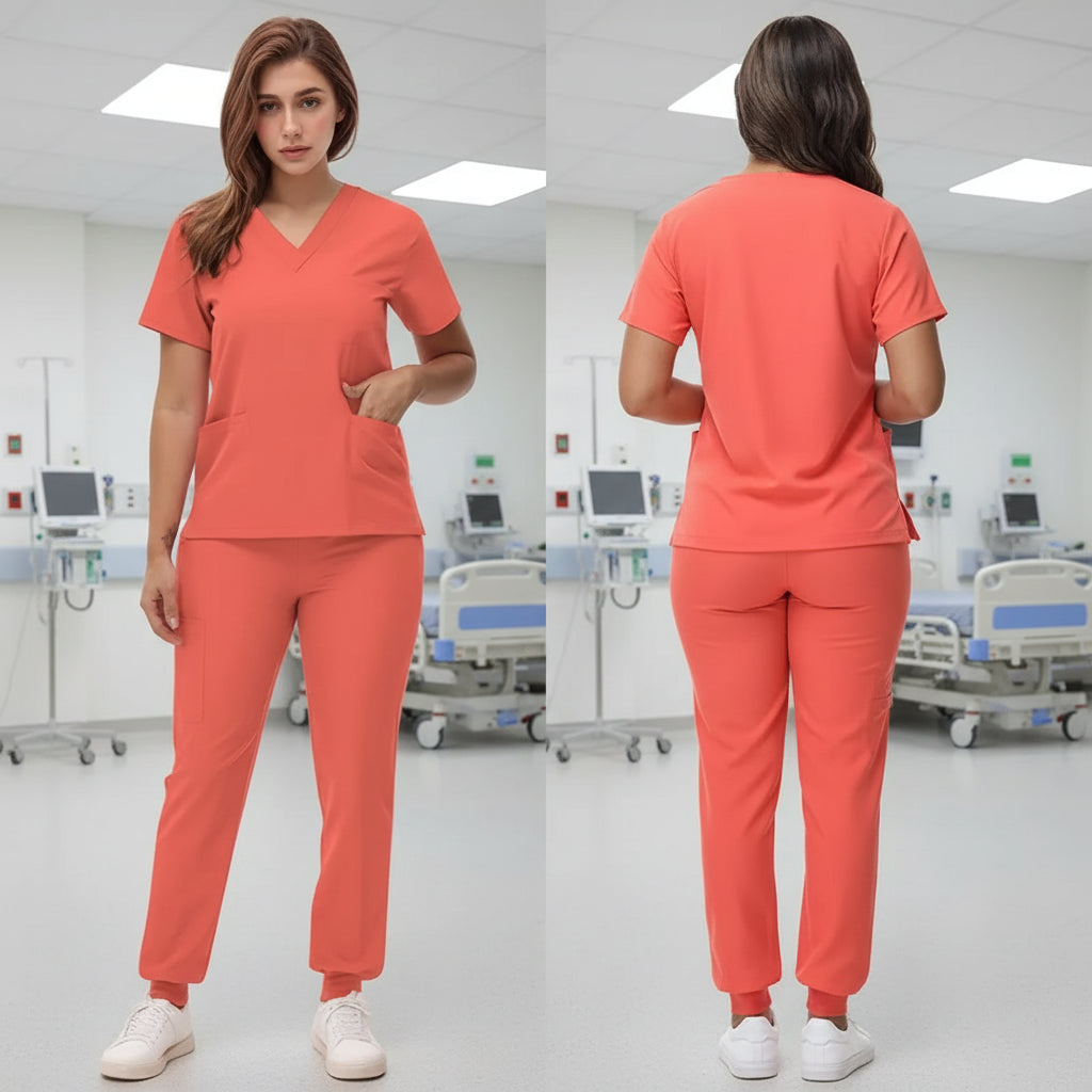 Detalle tejido elástico scrub